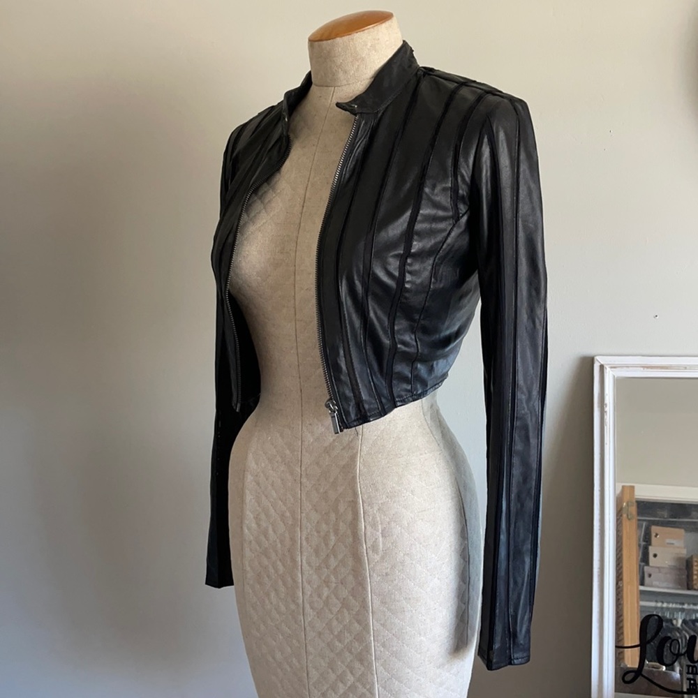 Faux leather Guess Crop jacket
